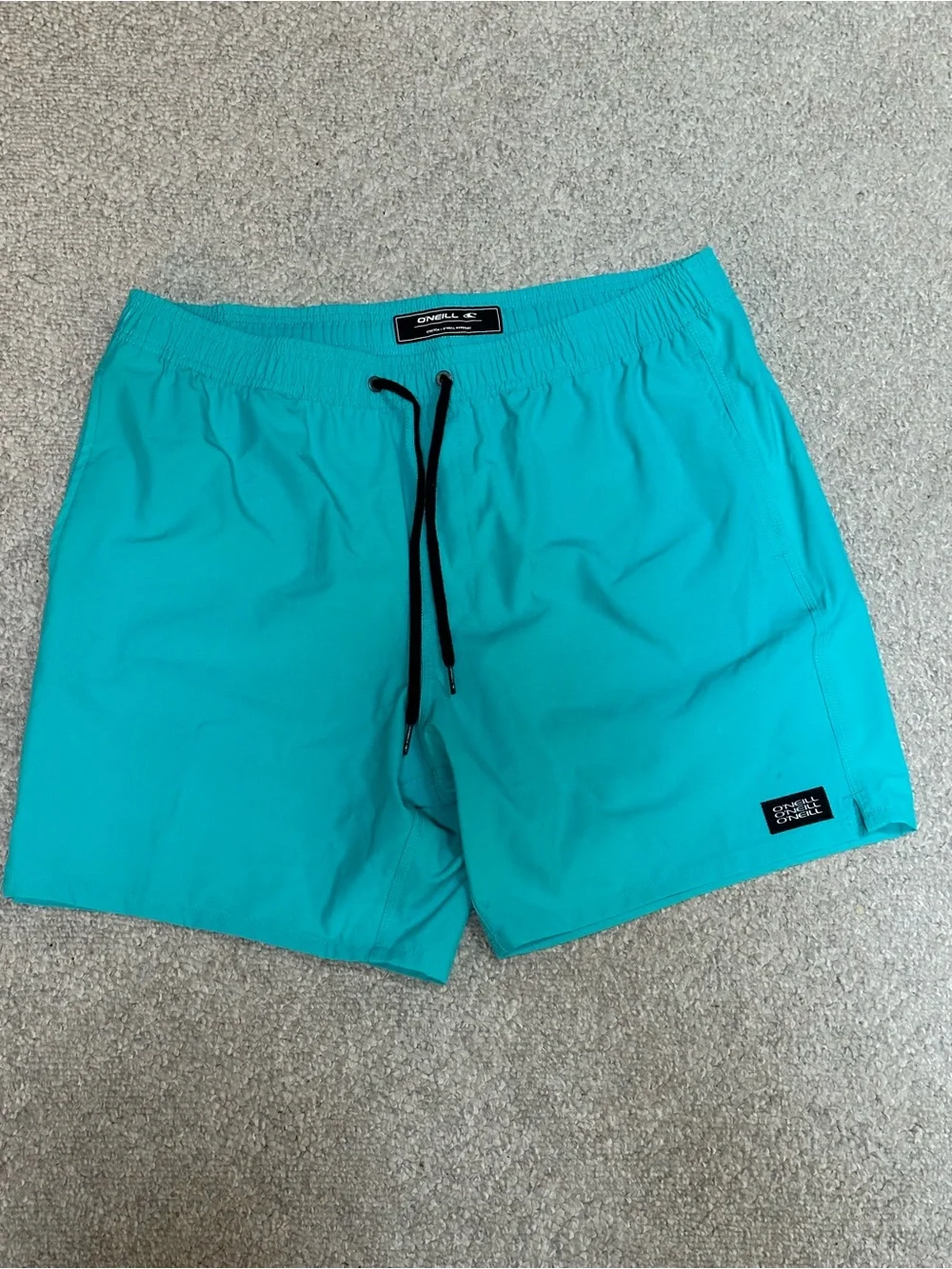 O'Neill Men's Teal Swim Trunks with Black Drawstring